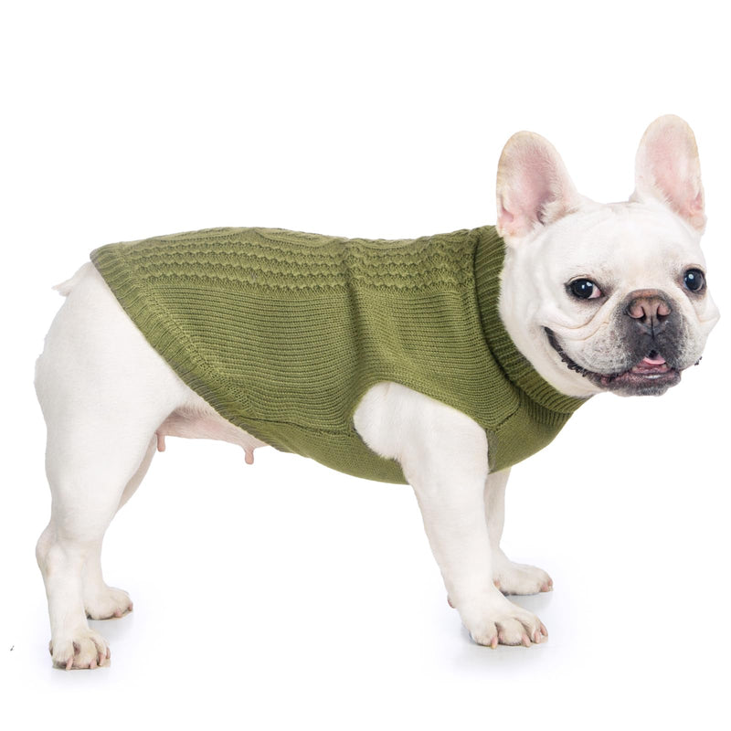 Cat Sweater Keep Your Pets Cozy, 16 Color Turtleneck Knitted Sleeveless Dog Sweater, Winter Outfits for Cats & Small Dogs During Cold Seasons(Olive Green, X-Large) Olive Green - PawsPlanet Australia