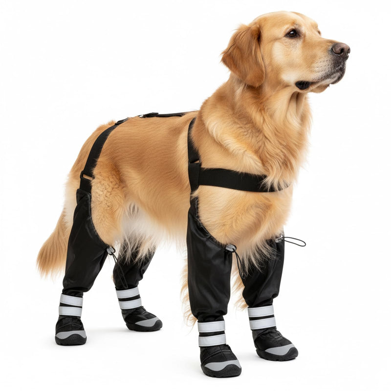 Upgraded Dog Suspender Boots, Waterproof Dog Rain Boot, Anti-Slip Winter Snow Dog Shoes Leggings, Adjustable Suspender Boots for Small Dogs, Paws Protector for Outdoor Dogs Walking Hiking (S) S - PawsPlanet Australia