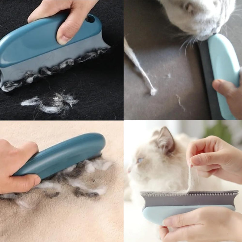 2 Pack Pet Hair Remover Fuzz Lint Removal Tool Loose Fur Scraper Brush Grooming Comb Cleaner for Cat Dog Rabbit Kitten Sofa Bed Carpet Rake Rug Fabric Couch Furniture Car Interiors - PawsPlanet Australia