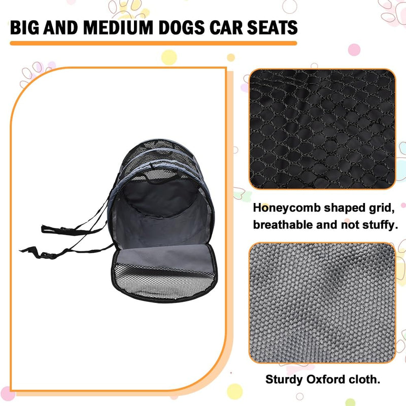 Portable Travel Crate for Car, Car Seat for Dog Pet, 23 Inchs Small Pet Crate, Foldable Lightweight Sturdy Oxford Cloth with Breathable Mesh Easy Install Pet Carrier (Grey) Grey - PawsPlanet Australia