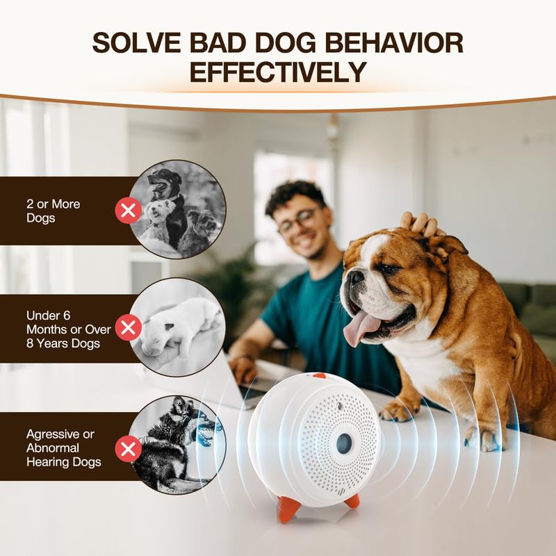 Anti Dog Barking Device, Ultrasonic Stop Dog Barking Automatic, Safe Anti Bark Device Outdoor, Rechargeable & Waterproof Dog Bark Stopper Deterrent Devices 33FT Range, for Puppy Large Small Dogs - PawsPlanet Australia