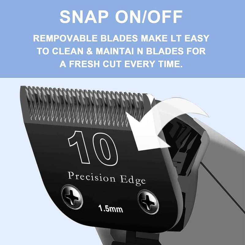 Dog Grooming Clippers Replacement Blade Compatible with Andis Dog Clipper/Most Oster A11/Wahl KM Series Pet Clippers 2Pack #10,Black - PawsPlanet Australia