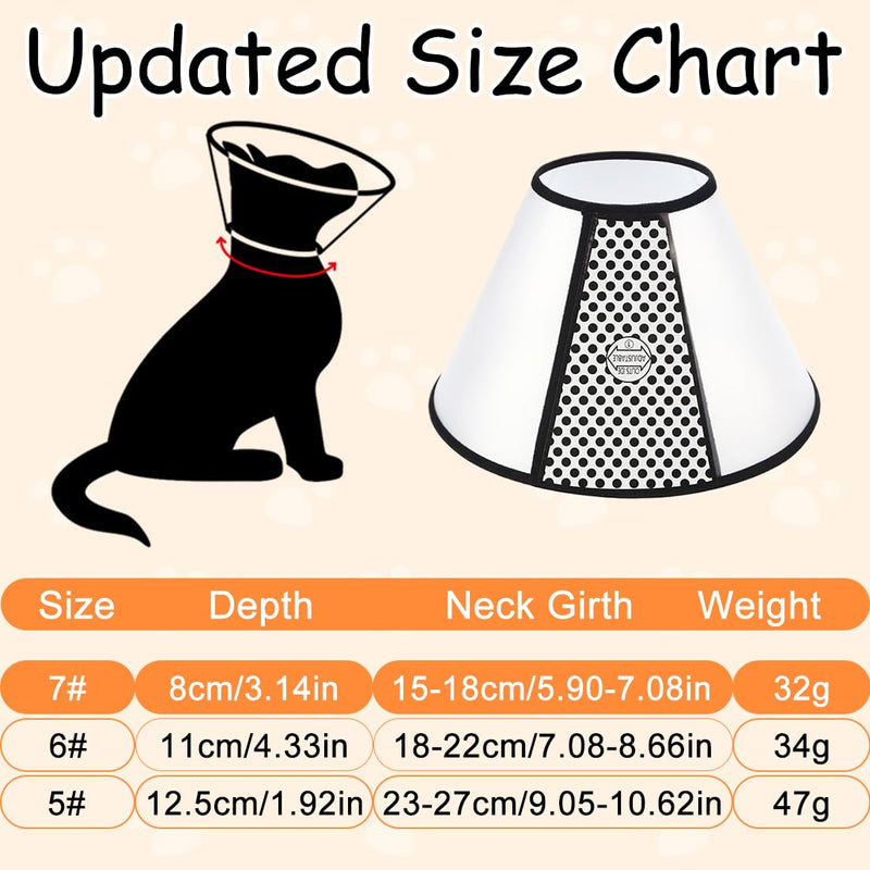 Adjustable Cat Collar, Plastic Pet Collar, Protective Collar, Bite and Lick Protection, Adjustable Collar for Kittens (15-18cm)