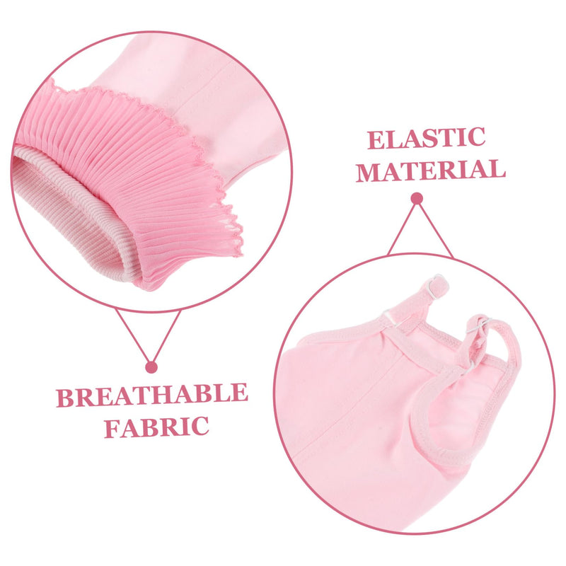Breathable recovery suit for cats made of modal fabric. Easy on and off. Prevents licking and scratching of wounds. For postoperative recovery. In pink, size S.