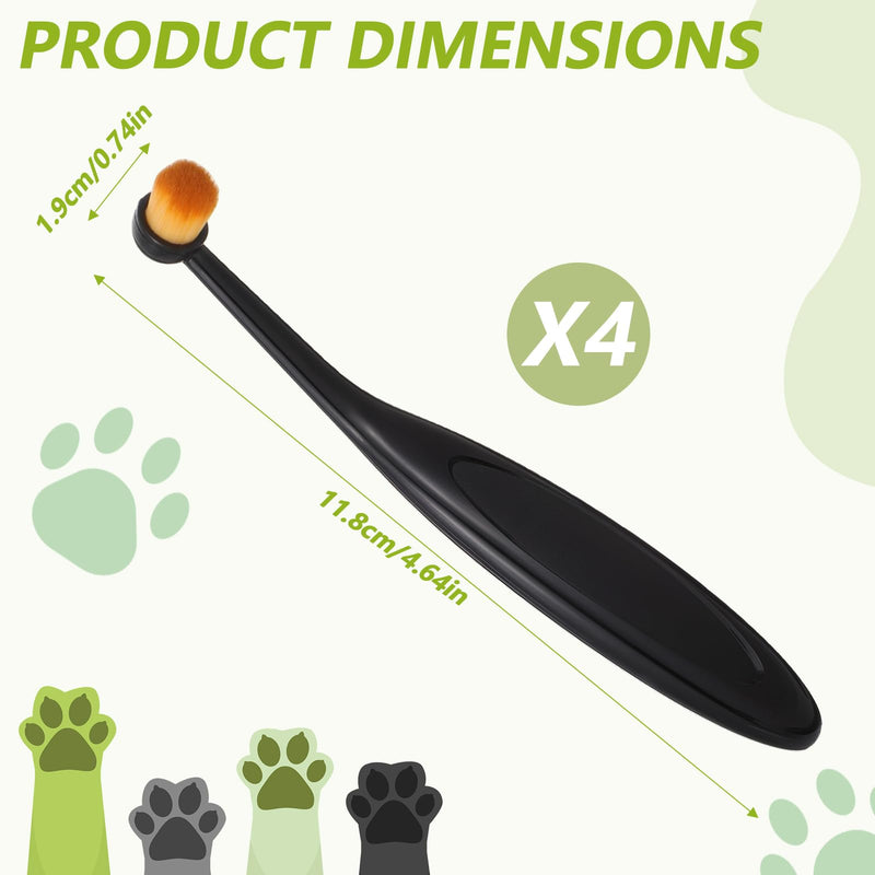 Dog Cat Eye Powder Brush, 4 Pack Dog Tear Stain Remover Brush Washable Fiber Pet Tear Stain Remover Brush for Safely And Evenly Apply Tear Stain Powder Ergonomic Handle Long Tapered Bristles - PawsPlanet Australia
