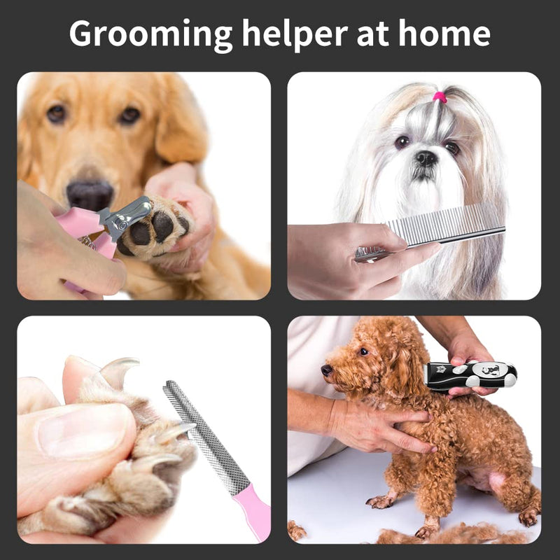 Dog Clipper Pet Grooming Kit Low Noise Cordless Dog Trimmer for Matted Hair Professional Cat Shaver Clipper Dog Razor for Small and Medium Animals Black - PawsPlanet Australia