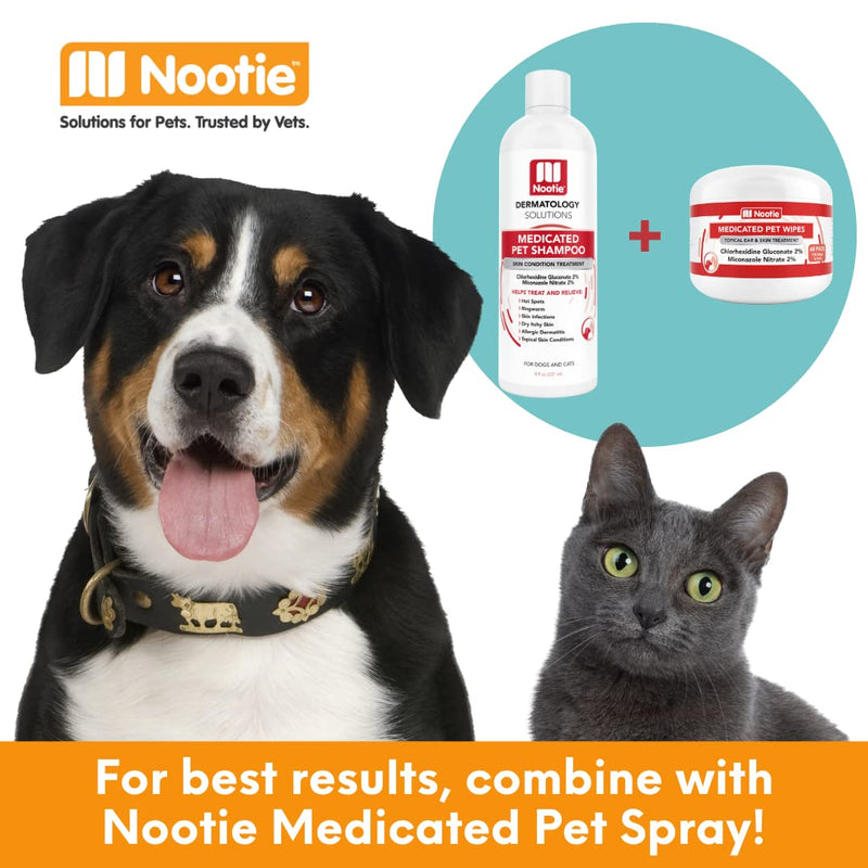 Nootie Medicated Dog Wipes, Chlorhexidine & Miconazole Pet Wipes for Dogs & Cats - 2” Small Wipes, 60 Count - Sold in Over 10,000 Vets & Pet Stores 60 Count (Pack of 1)