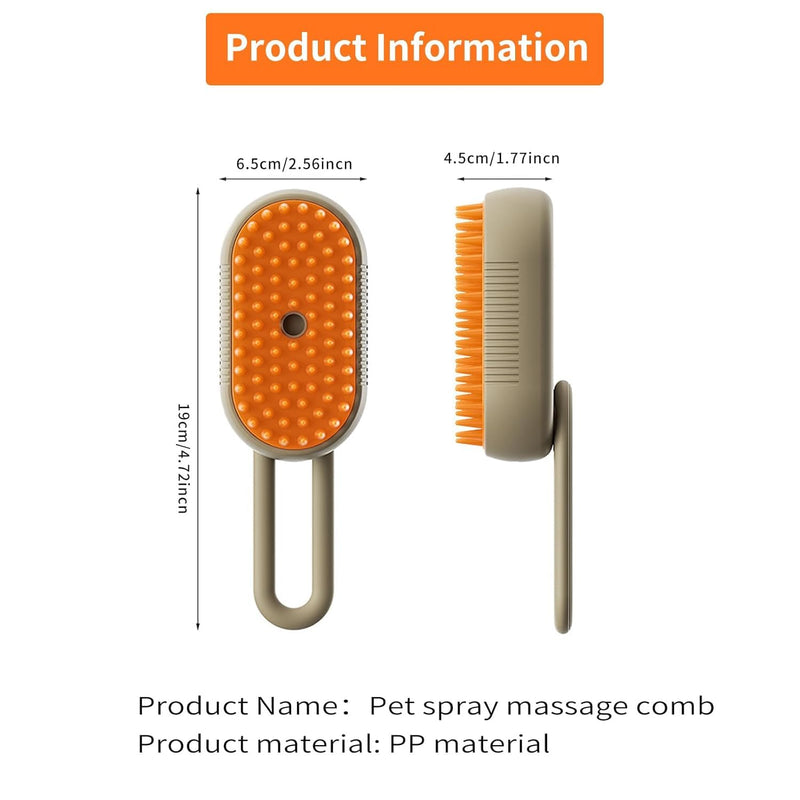 Cat Hair Steam Brush for Shedding，Cloud Care Cat Brush, 2024 Best Cat Steam Brush, Pet Steam Brush, 3-in-1 Self-Cleaning Cat Brush with 360° Rotating Arm, Detachable Silicone Bristle Head (White) White - PawsPlanet Australia