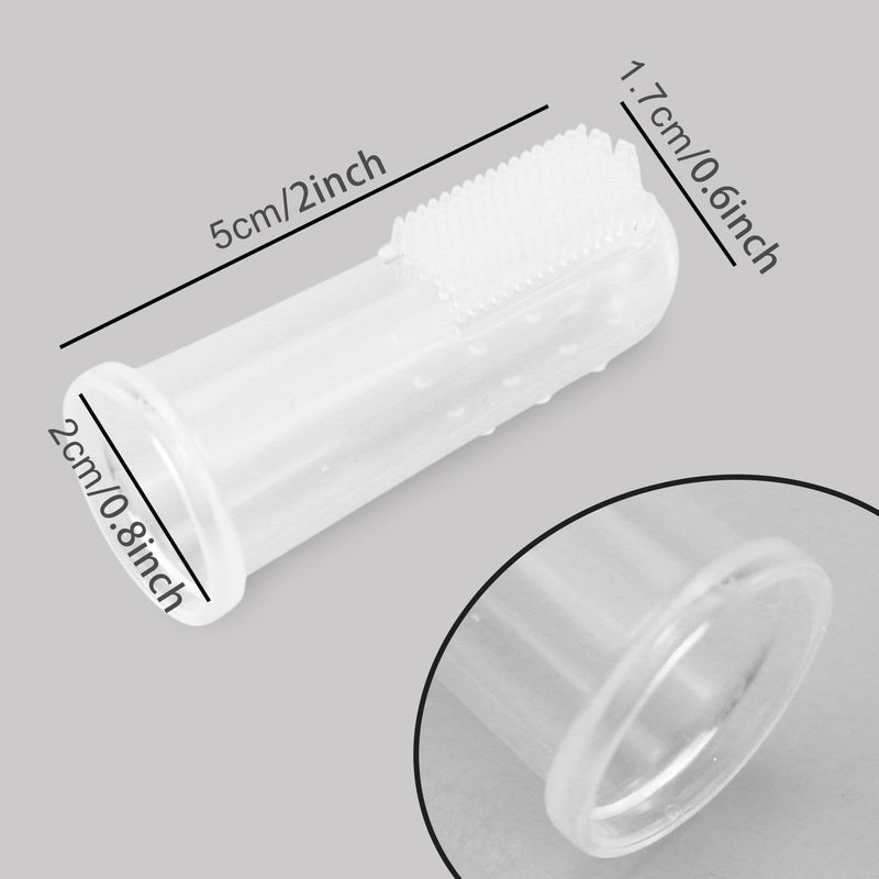 12 Pieces Pet Finger Toothbrush, Soft Silicone, Non-Toxic, Reusable, Clear, Manual, Dog Cat Dental Brushes Kit for Dogs Cats Pets Dental Care