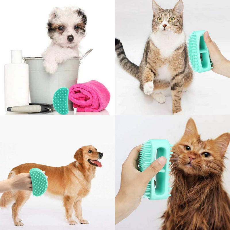 Dog Brush & Cat Brush, Soft Silicone Dog & Cat Grooming Brush, Pet Bath & Massage Brush for Cats and Dogs with Short or Long Hair, Cat Slicker Shedding Hair Brush Teal - PawsPlanet Australia