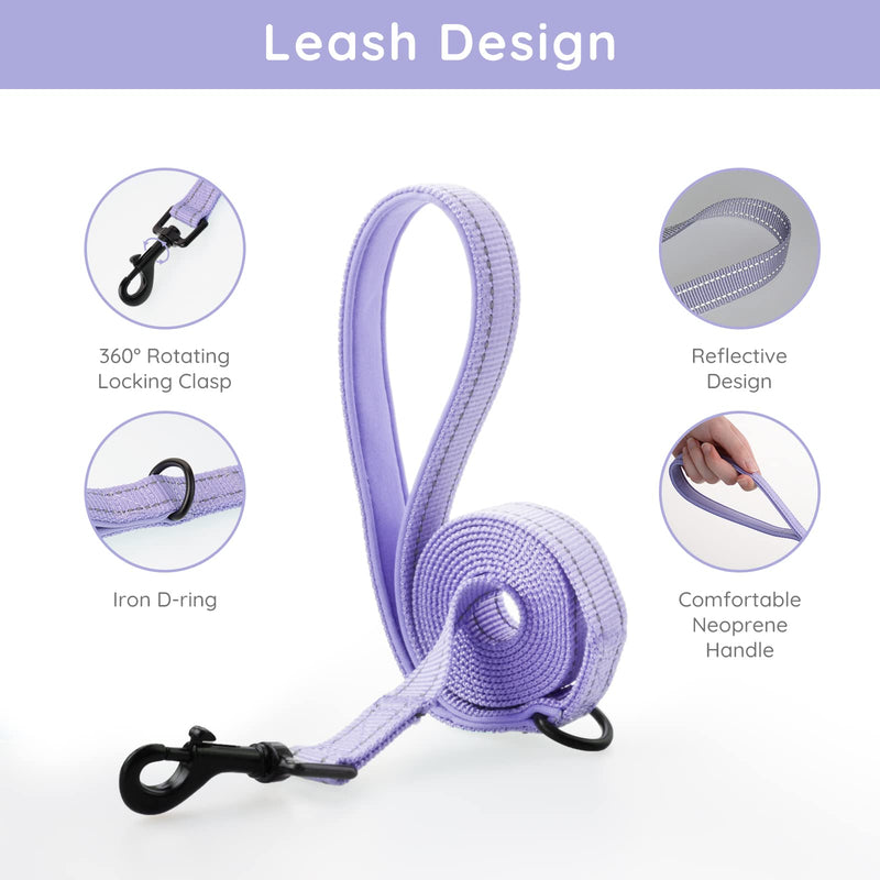 BELLA & PAL Puppy Harness with Leash Set, Dog Harness for Small Dogs No Pull, Dog Leash for Small Dogs, Step in Harness for Extra Small Dogs, Purple Lavender Harness, S - PawsPlanet Australia