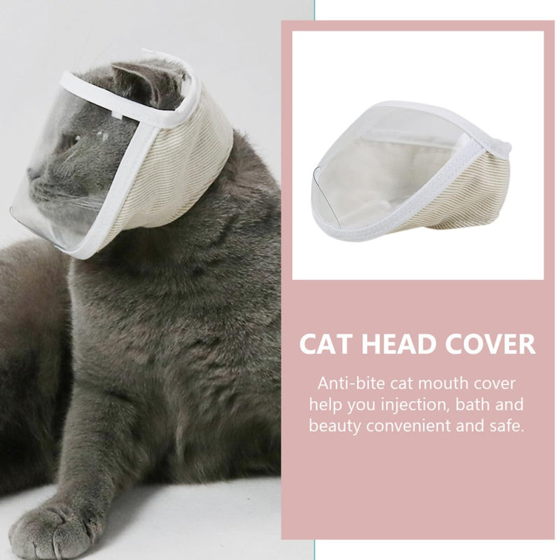 TOPBATHY Transparent Polyester Cat Muzzle with Bite Protection and Washable Design for Kittens Practical Face Protection For Beauty and Injection Needs