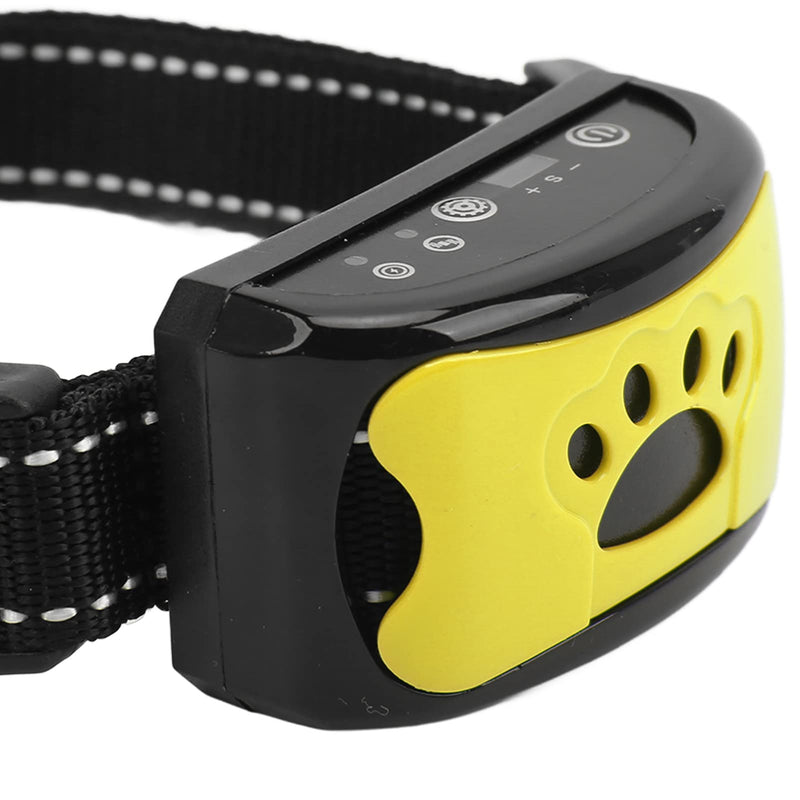 Anti Dog Bark Collar, Dog Barking Collar, USB Rechargeable Vibration Intelligent Recognition Training Collar 7 Sensitivity (Lemon Yellow) - PawsPlanet Australia