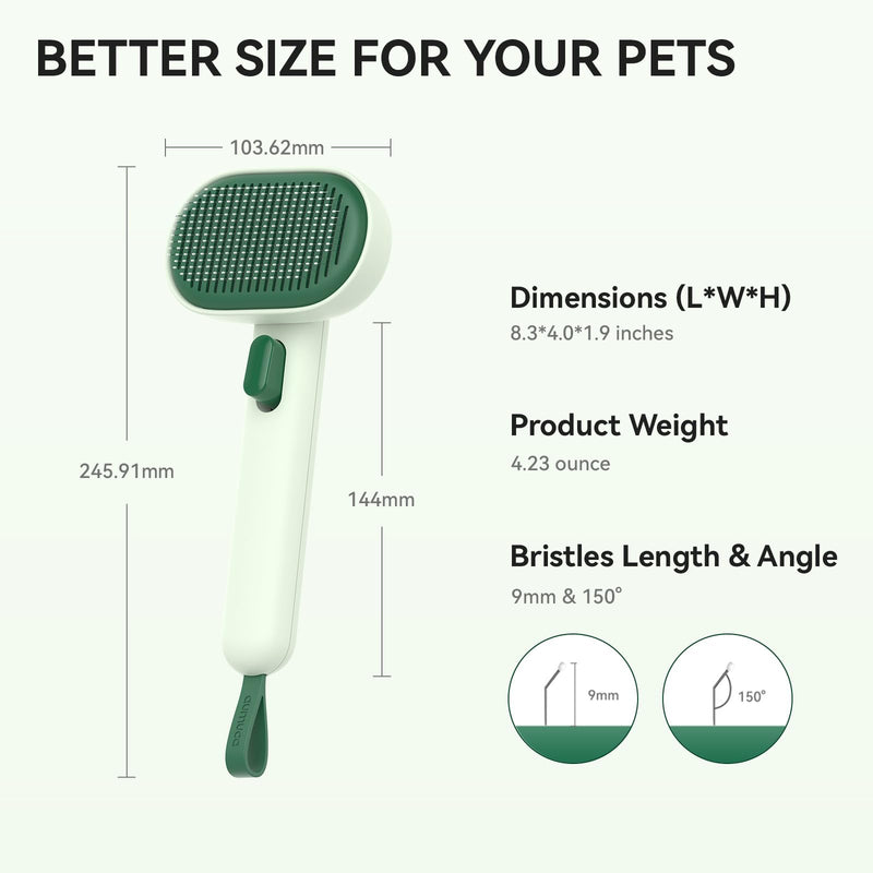 aumuca Cat Brush for Shedding, Cat Brushes for Indoor Cats, Horses Grooming Deshedding Brush for Dog Kitten Horse Massage Removes Loose Fur, Forest Green - PawsPlanet Australia