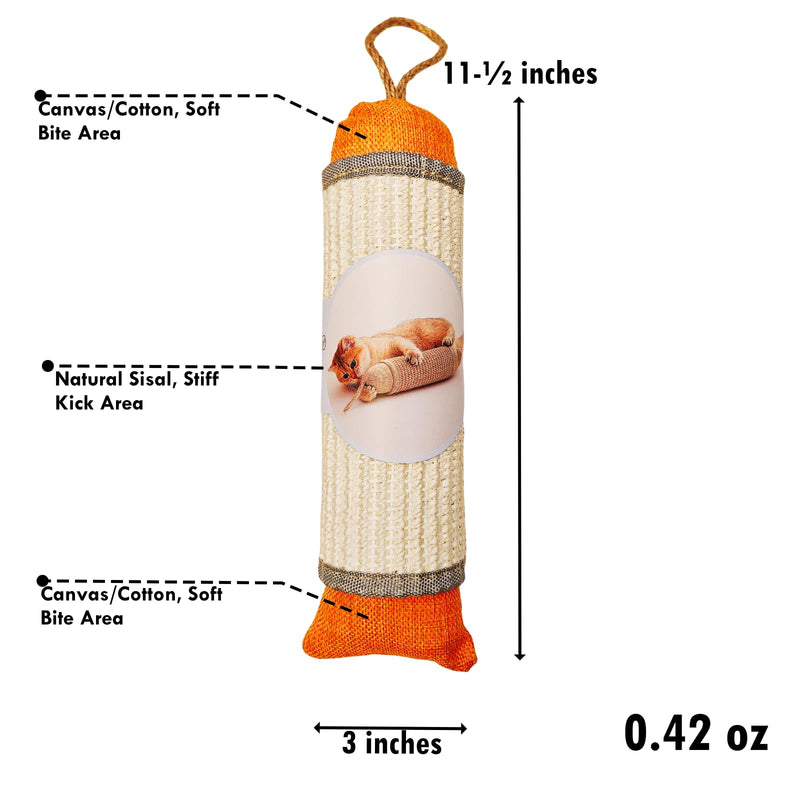 Cat Kicker Toy for Indoor Cats, Cat Scratcher Toy, Natural Sisal Kicker Toy for Cats(Oranger and Silver) Orange and Silver - PawsPlanet Australia