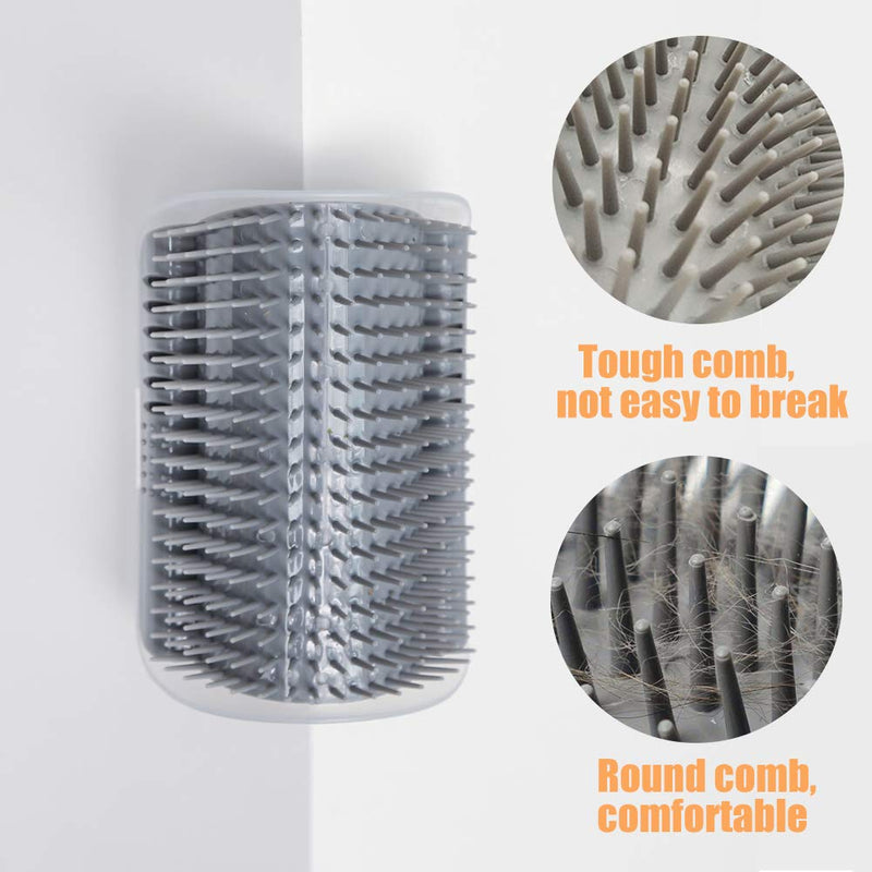 IMISNO Cat Self Groomer Toy Wall Corner Massage Comb Perfect Massager Brush with Catnip (4 PCS Gray) 4GRAY - PawsPlanet Australia