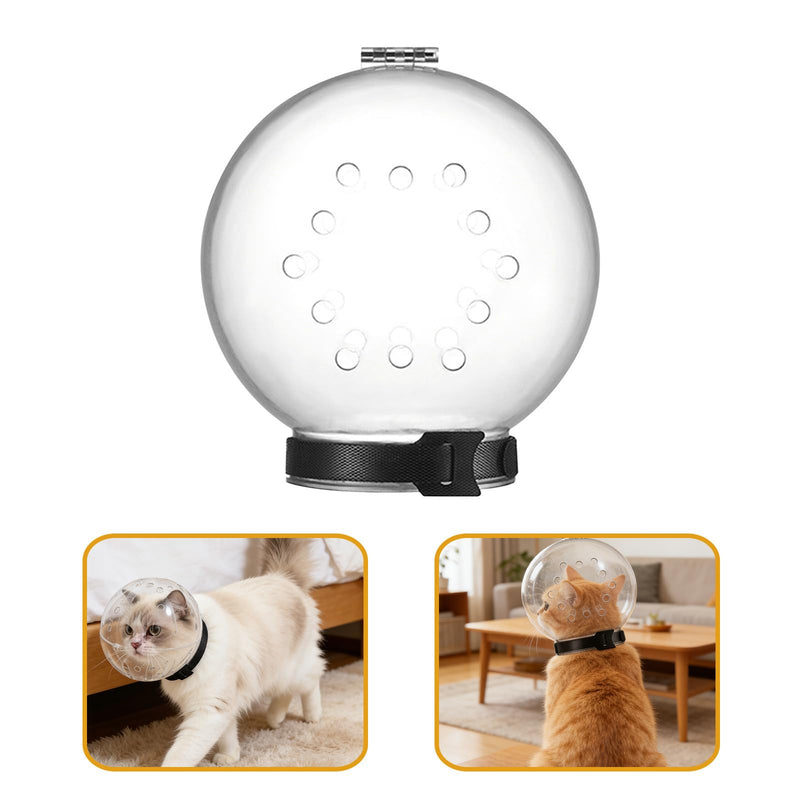 OSALADI Breathable with shockproof design Transparent cat head protector made of ABS and adhesive closure Decorative and secure collar Random style for outdoor use