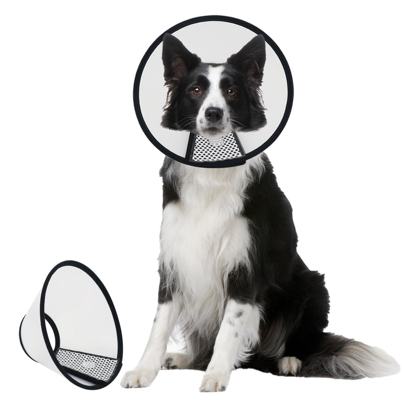 Dog Cone After Surgery, Adjustable Pet Recovery Collar for Dogs and Cats, Plastic Elizabethan Neck E-Collar Stop Licking Wounds (XXL-D) White XXL-D (Neck:16.5-18.1in) Deeper