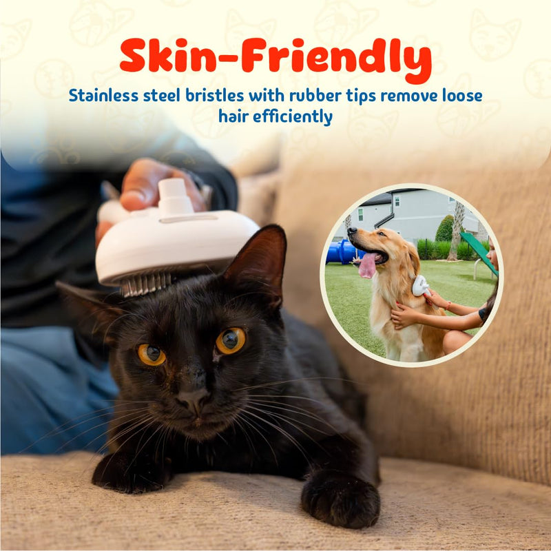 cat steam brush, misty defur comb, steamer hair brushes for indoor cats and other pets (Dogs, rabbit), groomer for shedding, massage, self-cleaning, anti-static, rechargeable grooming tool - PawsPlanet Australia