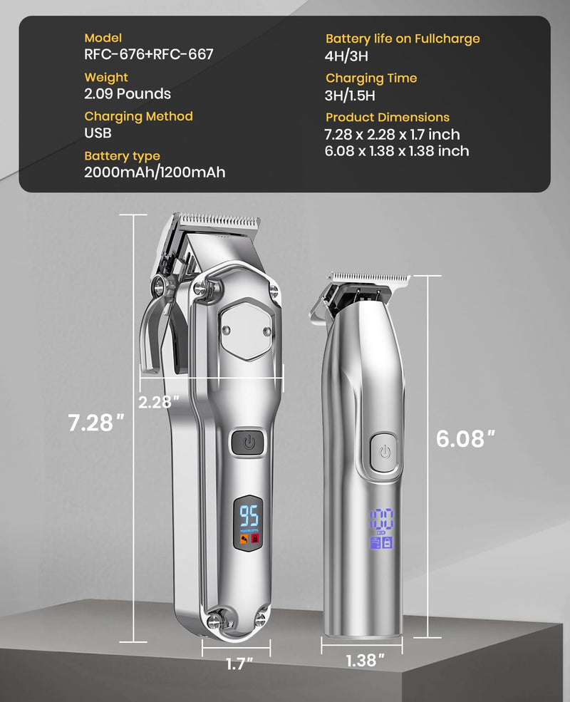Romanda Clippers and Trimmers Set, Hair Clippers for Men Cordless,Mens Clippers and Grooming Set,Barber Clippers Set - PawsPlanet Australia