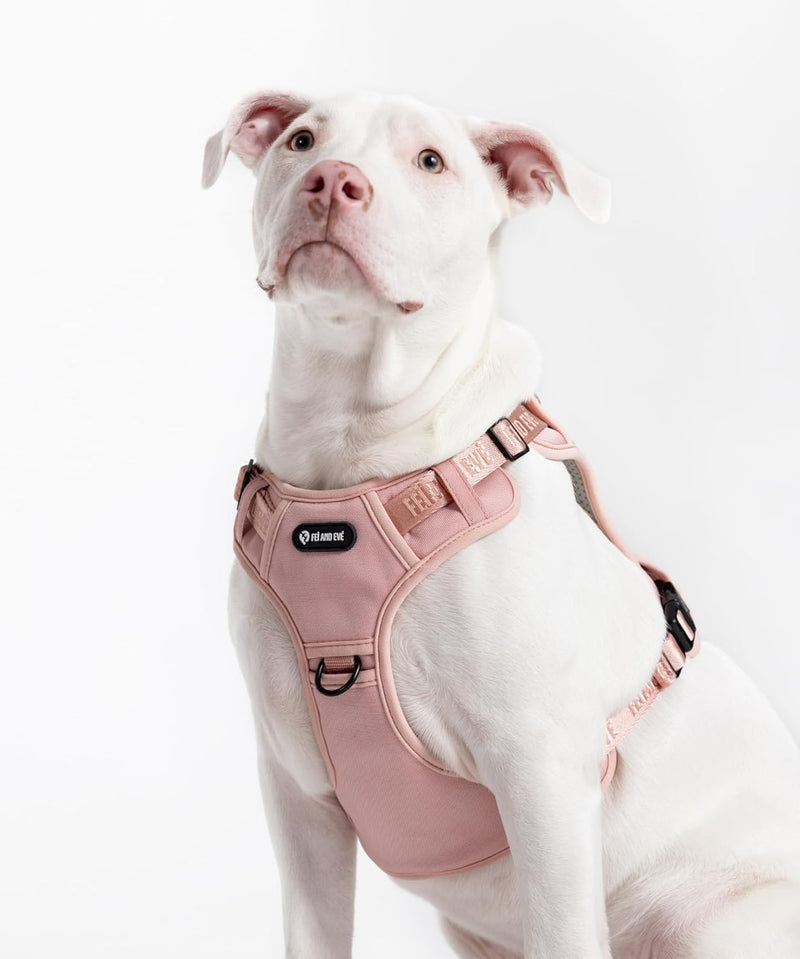 2026 New Edition, Fei & Eve MagEase Dog Harness - 3-Second Magnetic Buckles | 3-Point No-Pull Control | Heavy-Duty 900D Nylon | Dual Safety Handles | Breathable Mesh | Adjustable Fit | X-Large, Pink XL - PawsPlanet Australia