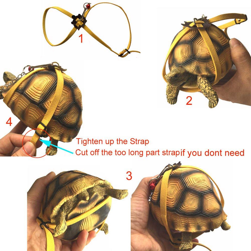 Leather Harness Strap for Tortoise/Turtle Pet Walking Lead Control Rope Chest Collar (L) L - PawsPlanet Australia