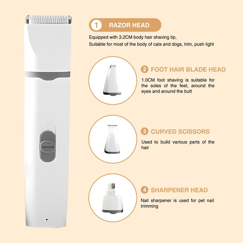 4 in 1 Dog Trimmer for Grooming Products Kit, Dog Hair Clipper