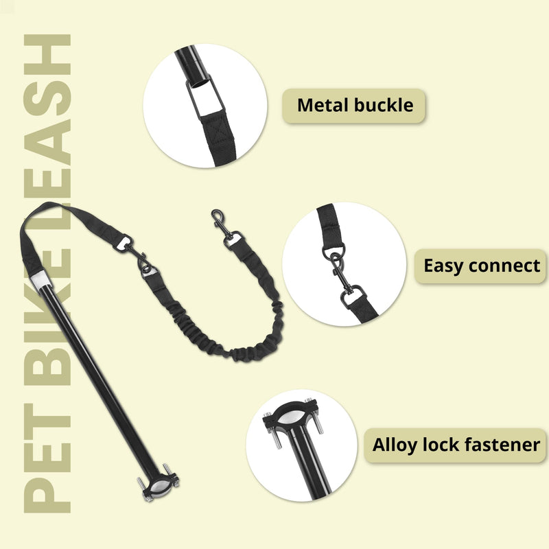 Dog Bike Leash, Dog Hands Leash for Bike Riding, Retractable Attachment for Pet, Quick Install and Remove - PawsPlanet Australia