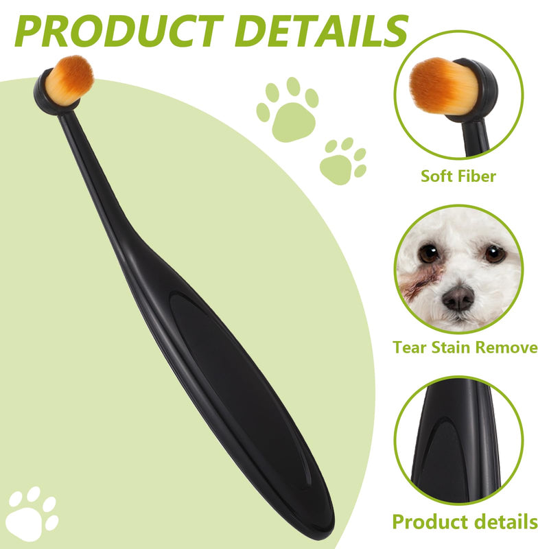 Dog Cat Eye Powder Brush, 4 Pack Dog Tear Stain Remover Brush Washable Fiber Pet Tear Stain Remover Brush for Safely And Evenly Apply Tear Stain Powder Ergonomic Handle Long Tapered Bristles - PawsPlanet Australia