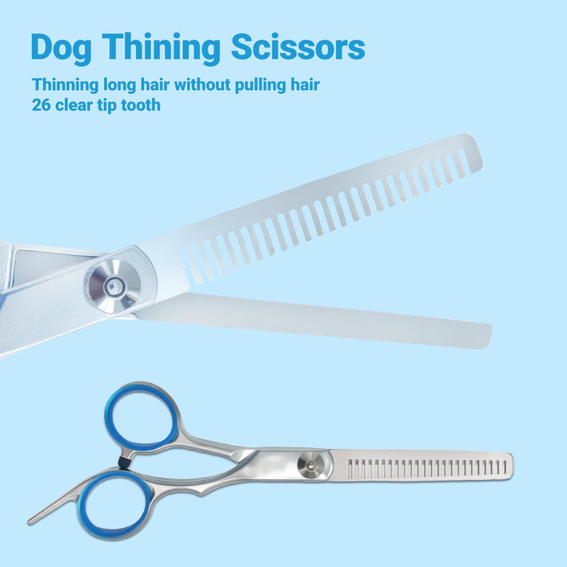 4 in 1 Dog Grooming Scissors,Premium Dog & Cat Grooming Scissors Kit with Safety Round Tips,Professional Thinning Shears Pet Shears for Pet Supplies - PawsPlanet Australia