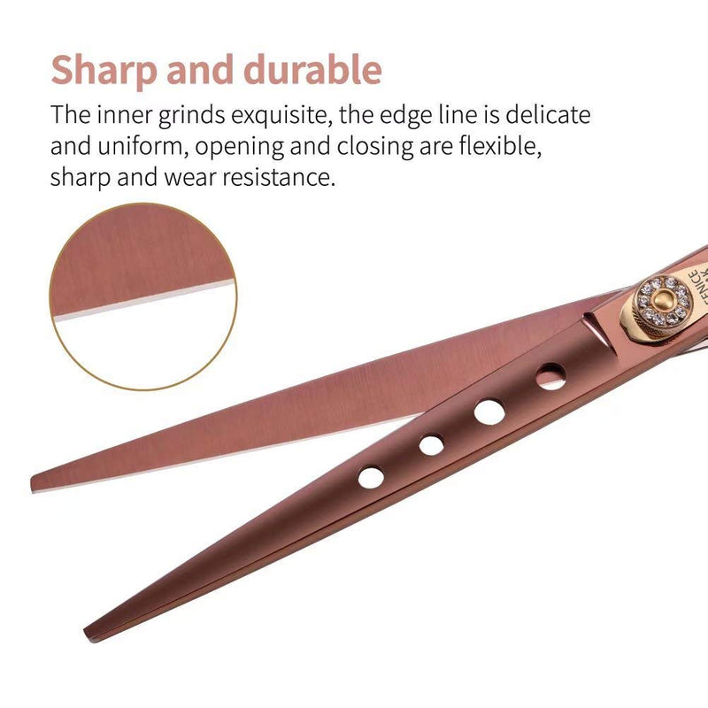 Fenice Peak Dog Grooming Scissors Pet Cutting Scissors Professional Dog Scissors for Grooming Shears for Dogs and Cats 440C Japanese Stainless Steel Dog Trimming Shear Edge Scissors(7'') 7'' - PawsPlanet Australia