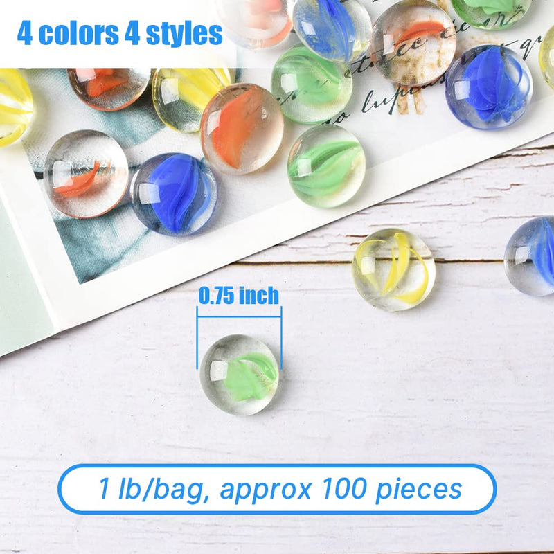 Flat Glass Marbles, 1Lb 0.75 Inch Glass Gems for Vase Filler, Crafts, Aquarium and Fish Tank Pebbles, Party Centerpieces, Floral Display - PawsPlanet Australia