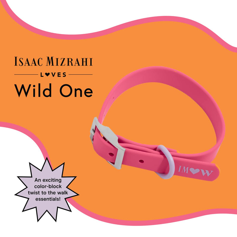 Wild One, Limited Edition, Designer Collection, Pink Dog Collar, Easy-Clean, All Weather Flex-Poly Strap with Metal, Durable, Dirt and Odor Resistant, Large - PawsPlanet Australia