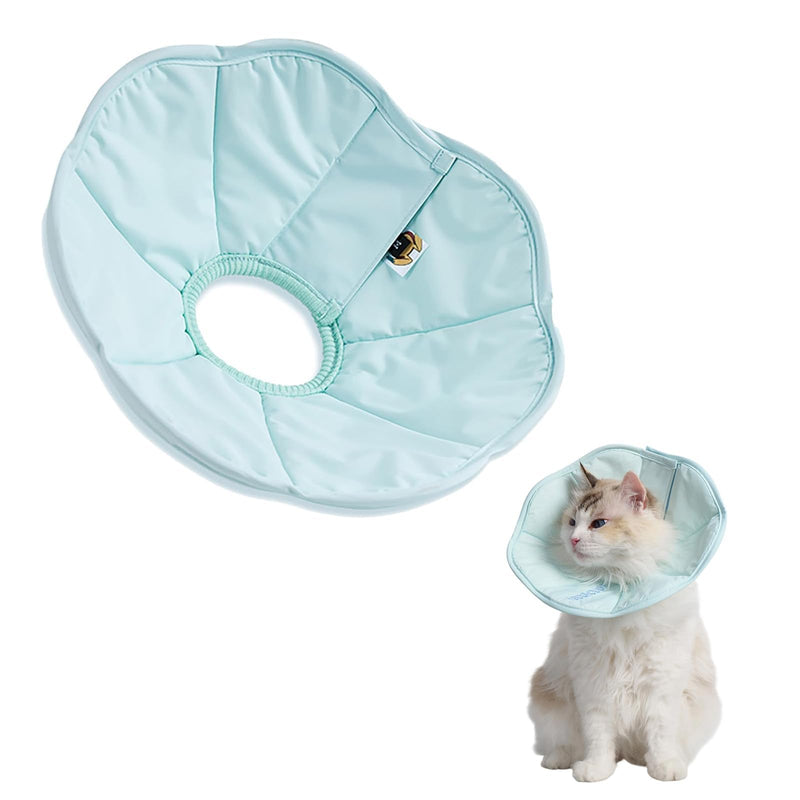 Touchdog Soft Cat Cone Collar, Waterproof Recovery Collar for Cats After Surgery, Lightweight Elizabethan Collar for Kittens, Small to Large (Blue, M) BLUE M-Neck:8.6-10.2"