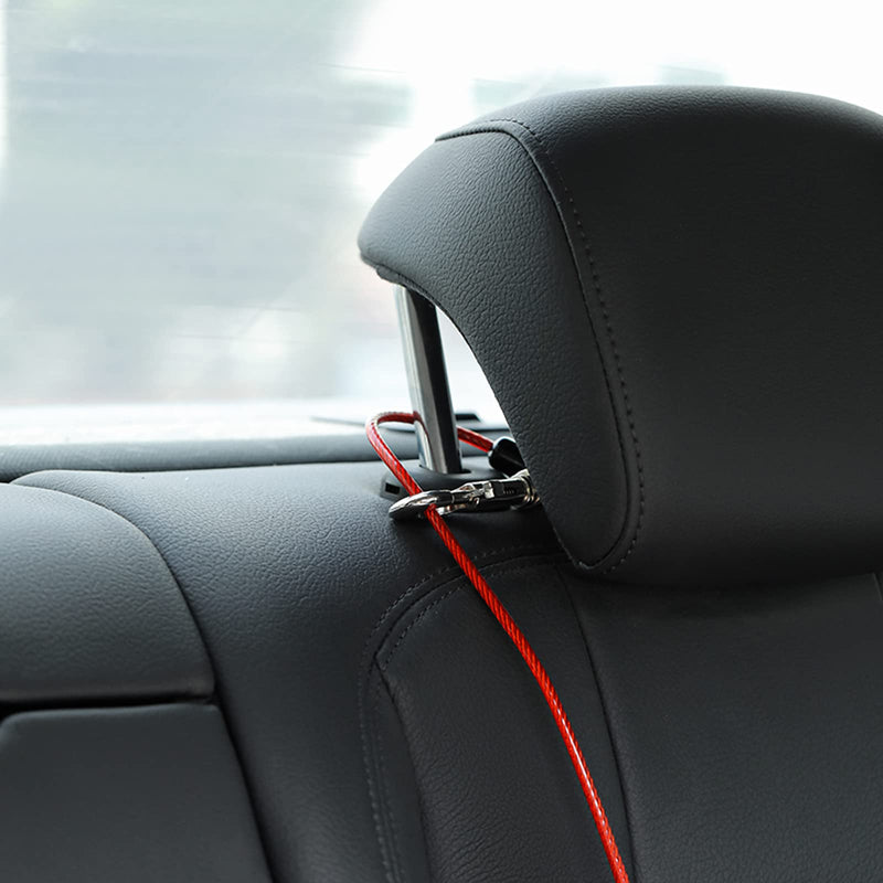 Dog Seat Belt Harness for Car,2pcs Dog Seatbelt of Coated Wire Leash Safety Restraint,No Chew Tether Cable Vehicle Dog Accessories,Double Clips & Latch (2 Pack Red+Blue, 32 inch/80 CM) 2 Pack Red+Blue - PawsPlanet Australia