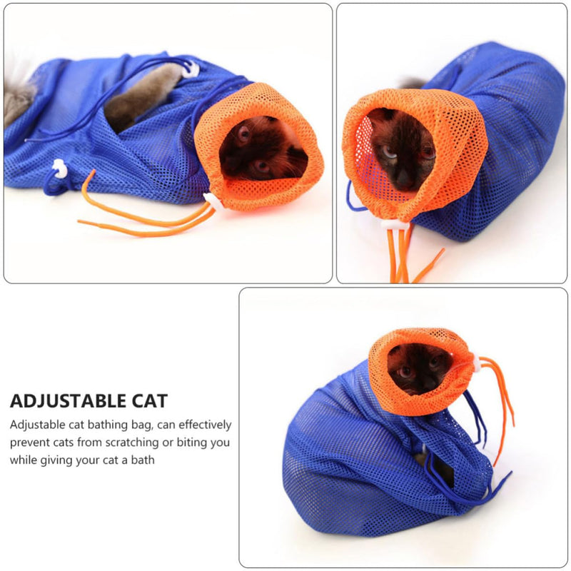 COHEALI Breathable Cat Shower Bag with Drawstring, Quick-Drying, for Cat Grooming and Nail Trimming During Fur Cleaning