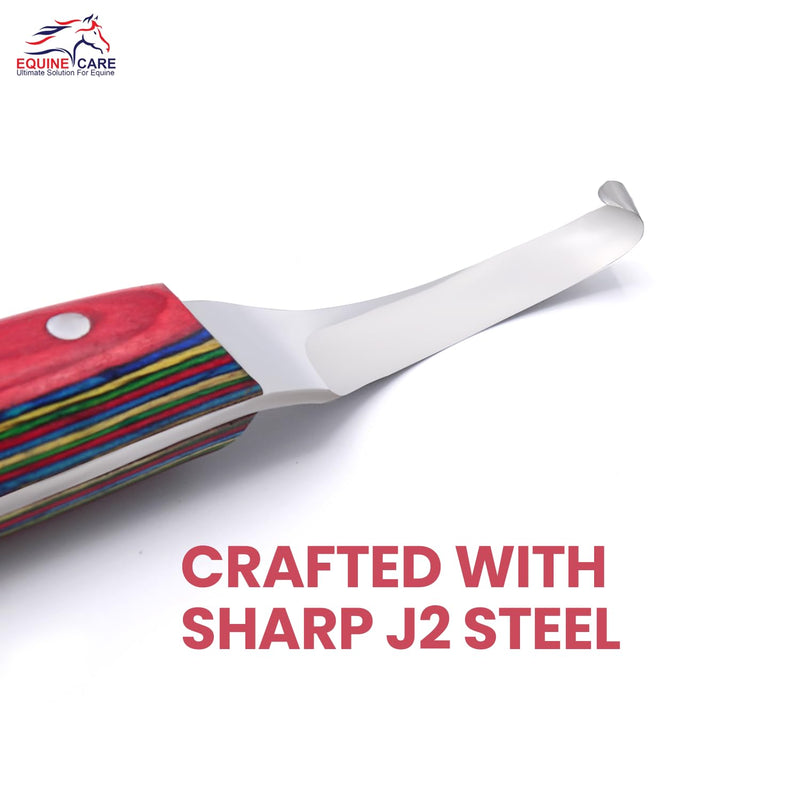 Farrier Hoof Knife Left-Handed - Ultra-Sharp J2 Stainless Steel Blade, Brass Cap, Ergonomic Sheet Handle - Professional Tool for Hoof Trimming, Shoeing, Horse & Cow Hoof Care. Left Handed - PawsPlanet Australia