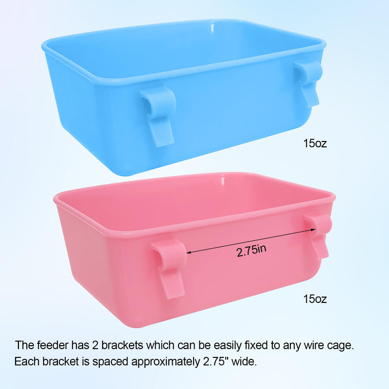 6 Pack Feeder (Blue, Pink), Hanging Feeder,Food and Water Container, Bath Water Bowl Universal for Birds Hamsters Mice Rats Rabbit Guinea Pig Small Pets - PawsPlanet Australia