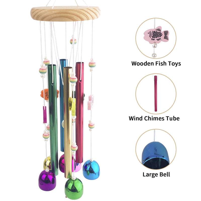 Bird Chewing Toys, Conure Wind Chimes Chewing Toy with Colorful Stick, Bird Parrot Cage Hanging Bells Toys for Conure, Budgie, Parakeet, Caique, Cockatiel, Lovebird, Finch