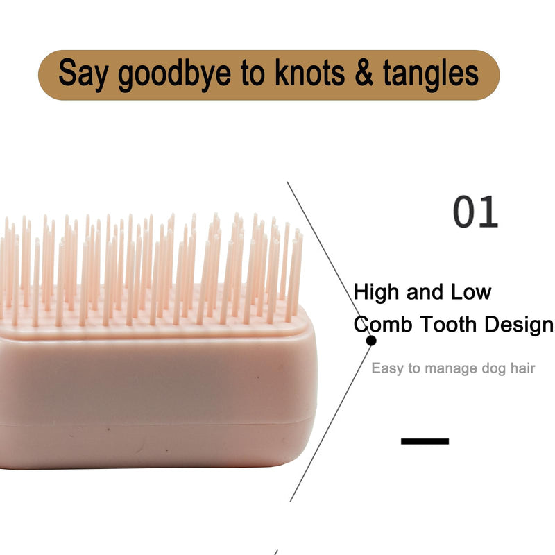 Scalable Small Grooming Dog Brush, Puppy Massaging Hair Brush, for Small Dogs Cats Rabbits of All Hair Types (Deep Pink) Deep Pink - PawsPlanet Australia
