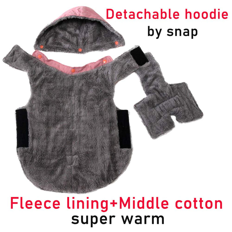 Fleece Dog Hoodie for Medium Dogs Super Warm Doggie Jacket for Cold Winter Dog Coats,Pink L Large (Pack of 1) Pink