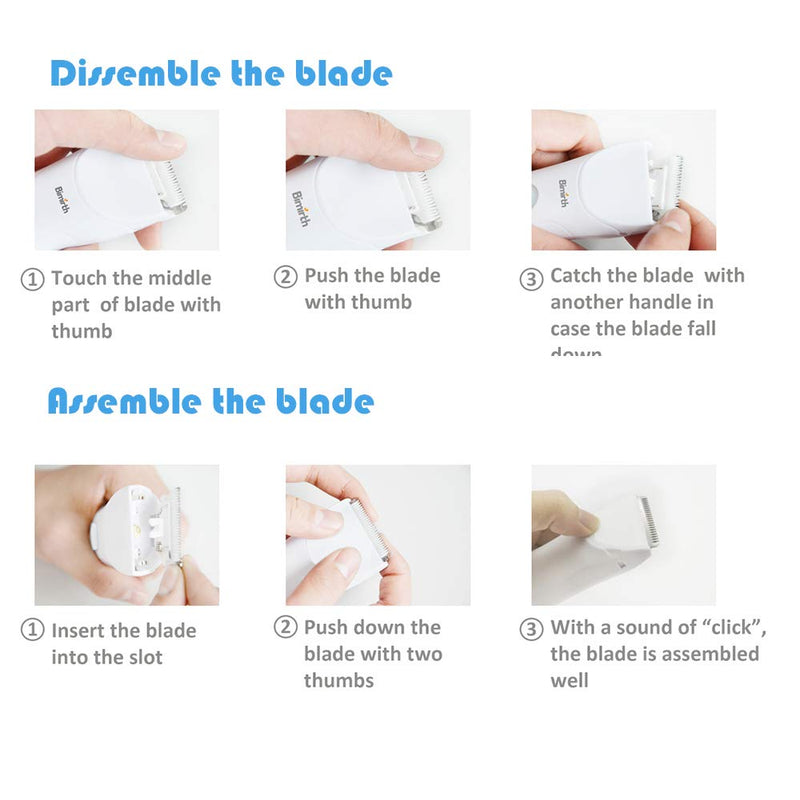 Bimirth Kids Hair Clipper, Silent Baby Hair Clipper, Quiet Hair Trimmer for Children, Cordless Toddler Haircut Machine, USB Rechargeable, Waterproof, 3 Guide Combs (with Storage Bag) With Storage Bag - PawsPlanet Australia