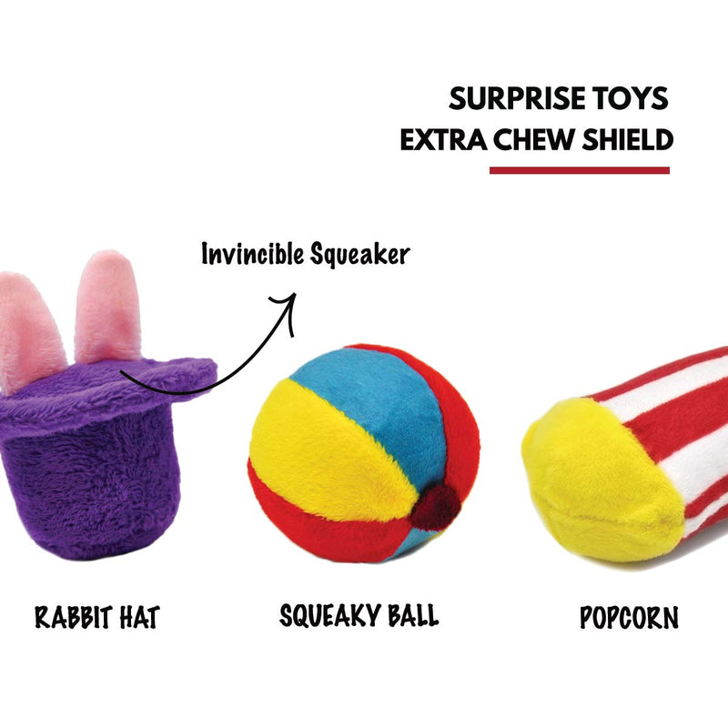 HugSmart Pet – Happy Circus |Squeaky Hide and Seek Plush Dog Toys | Cute Interactive Plush Puzzle Toys for Small/Medium Dogs - PawsPlanet Australia