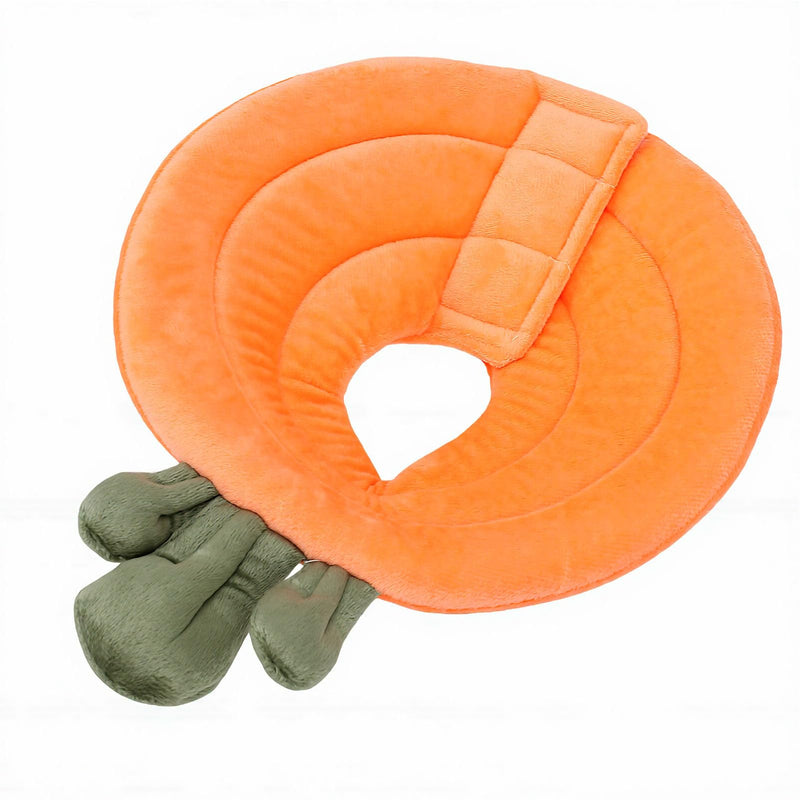 Cone collar for cats, recovery collars and cone-safe, adjustable collar for kitten recovery. For wound healing and safety after surgery. Cone collar for orange and carrot.