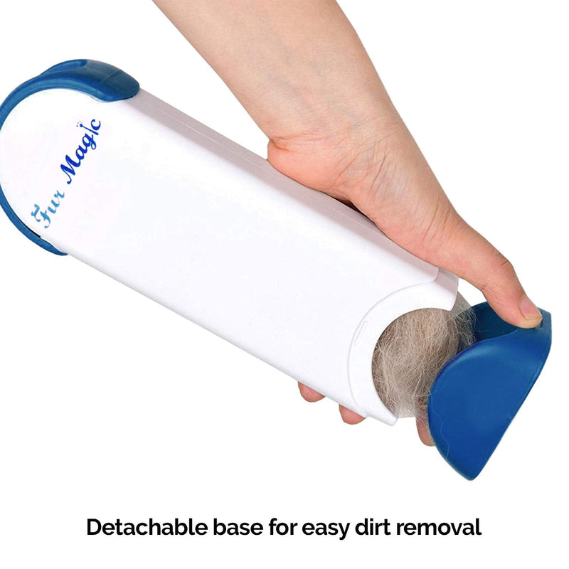 Fur Magic Reusable Pet Fur Remover Brush for Dogs Cats + Scraper Brush, Remove Hair from Furniture Clothes Sofa, Easy to Clean