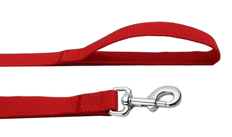 Strong Nylon Dog Leash, 4FT/ 5 FT/ 6FT Dog Leashes for Medium Large Dogs(4FT, Red) - PawsPlanet Australia