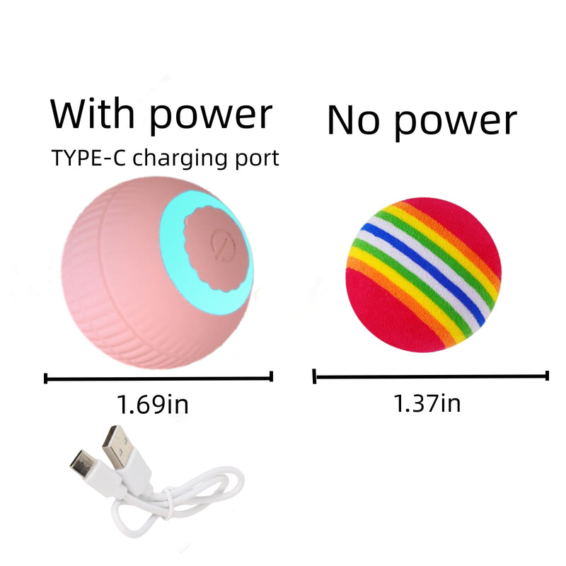 cat Toy Two-Piece Set-Wloom Power Ball 2.0 -Red Rainbow Cat Toy Balls Soft Interactive Indoor Kittens Favorite Toys .Small Dogs Toy Balls Activity Chase Quiet Play Sponge Ball - PawsPlanet Australia
