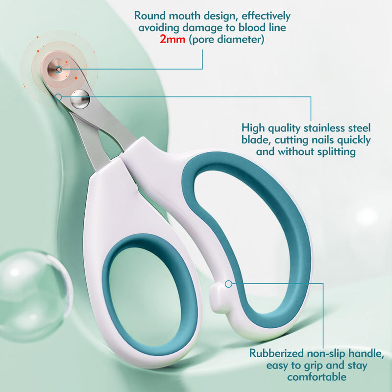 Cat Nail Clipper, Durable Stainless Steel Cat Nail Trimmer with Sharp Blade and Anti-Slip Handle, Professional Small Animal Claw Clippers for Cats Kittens Dogs Rabbits Guinea Pigs - PawsPlanet Australia