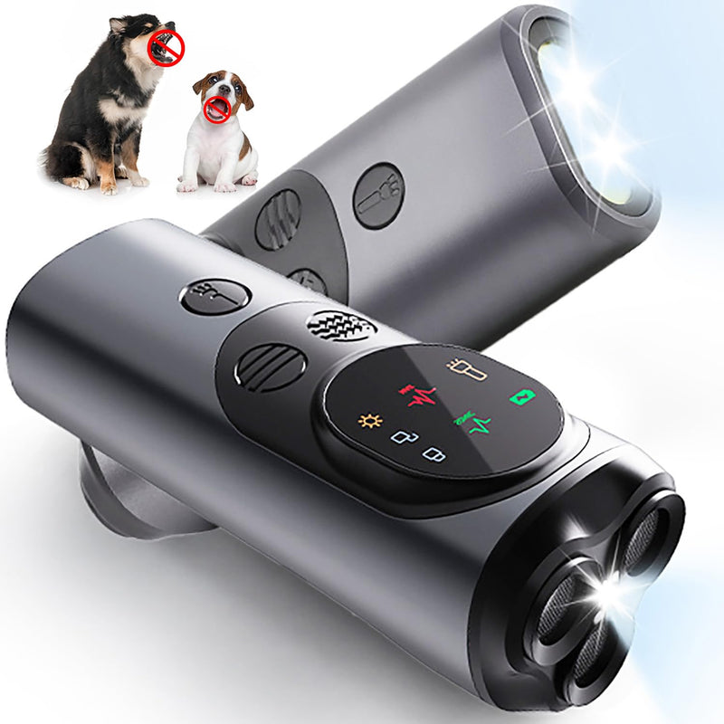 Mtmult Ultrasonic Dog Bark Deterrent - Dog Bark Deterrent Devices, Barking Deterrent Devices, Bark No More Training Aid, LED Flashlight & HD Display (Anti Barking - Grey P10) Anti Barking - Grey P10