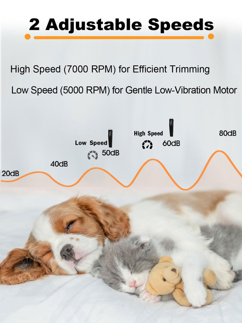 Dog Grooming Clippers 4 in 1 Pet Grooming Kit,2-Speed Cordless Dog Clipper with Nail Grinder,USB-C Rechargeable Paw Trimmer for Small Pets, Dogs, Cats - PawsPlanet Australia